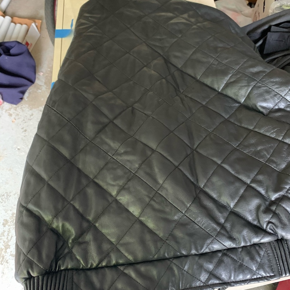 100% leather bomber jacket.